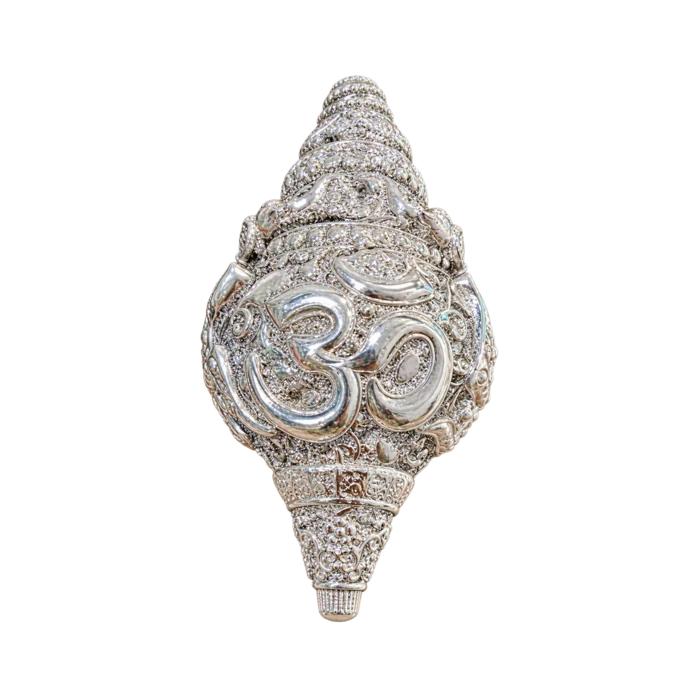CRESTORA 999 Silver Plated Shankh Pooja Article